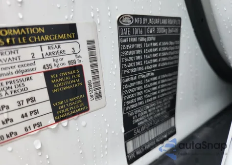 2016 Land Rover Range Rover Sport Hse из США, поврежденный, VIN SALWR2PF7GA122860